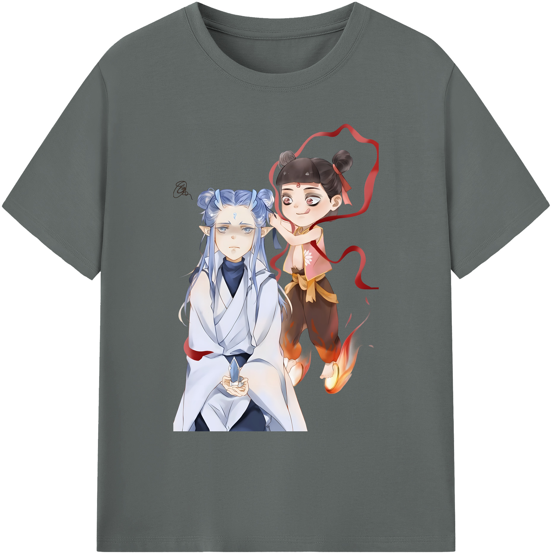 （画像用） Ne Zha 2 ナタ 魔童の大暴れ 綿100％ メンズ半袖Tシャツ｜肌触りやわらか＆通気性